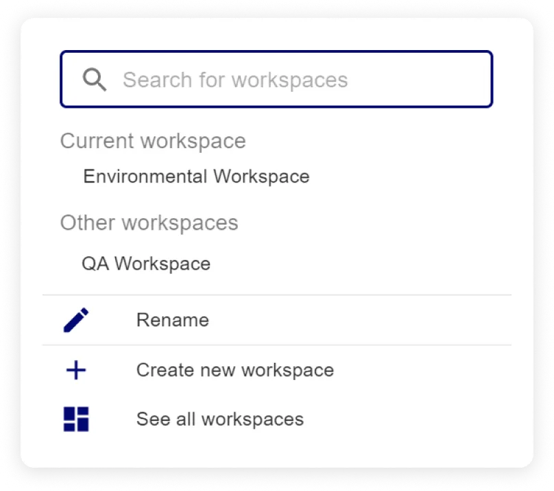 Crear y gestionar espacios de trabajo